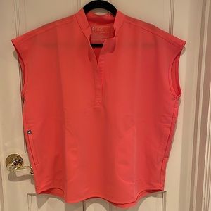 FIGS Hot Coral Rafaela scrub top
